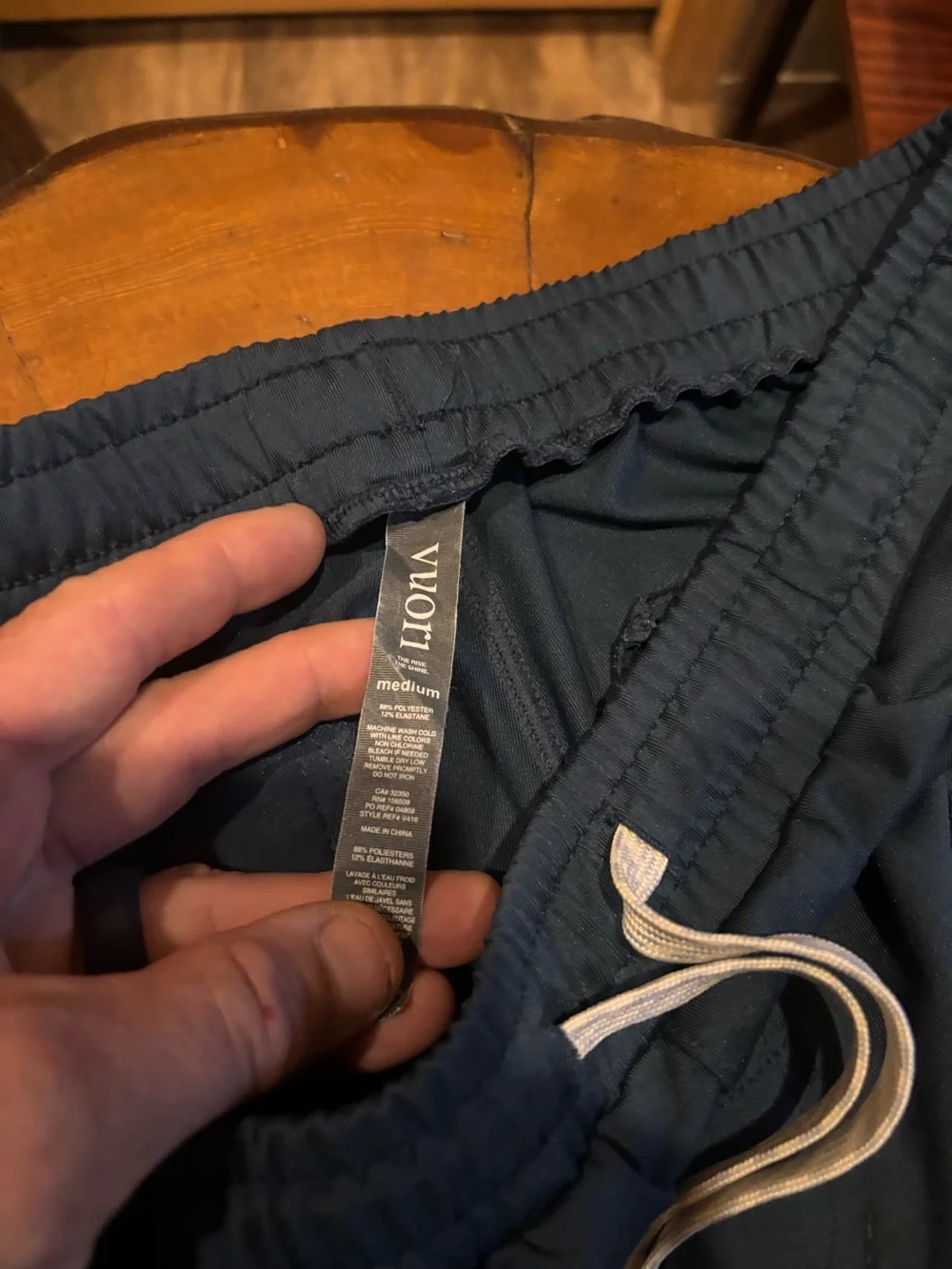 Vuori Navy Blue Men's Performance Joggers with Drawstring